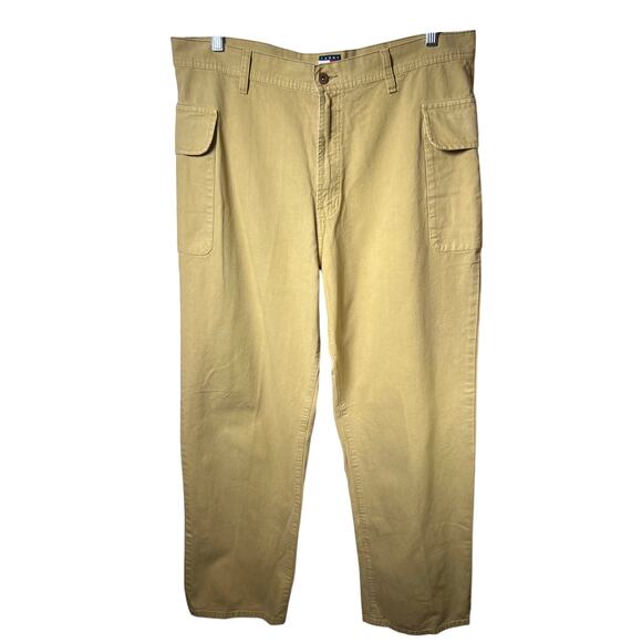 (READ)Tommy Hilfiger Vintage Cargo Pants Wide Leg Straight Leg Khaki Men’s 38/32 - Picture 1 of 4